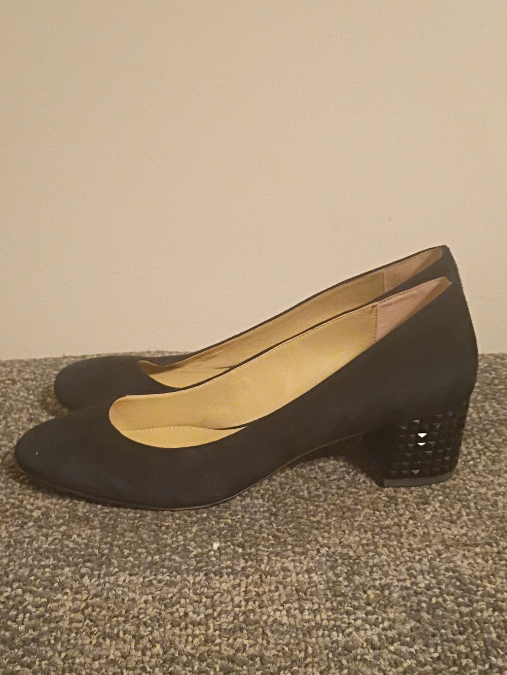 Michael Kors Classic Black Mid-Heel Women's Pumps With Studded Heels